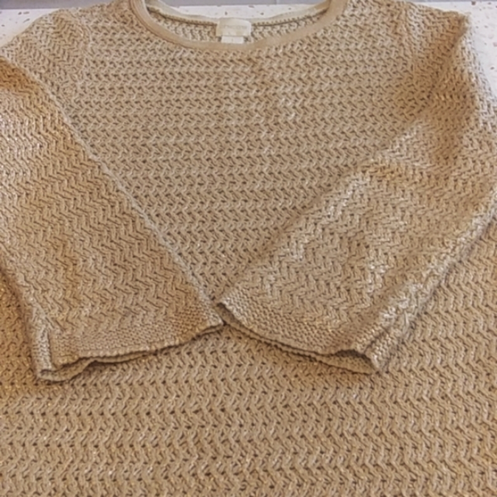Chico's | Copper / Rose Gold Metallic Glimmer Sweater | Chico's size 1